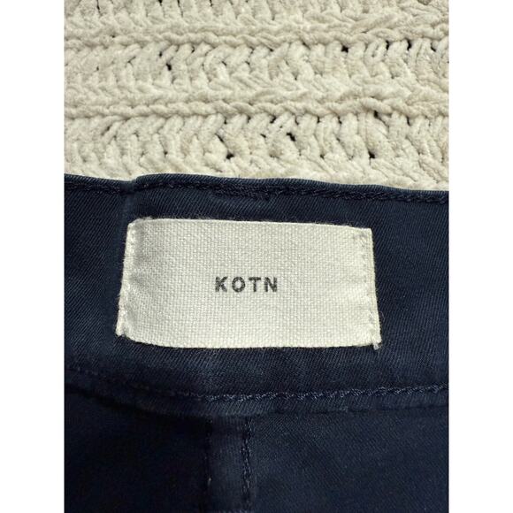 KOTN Chinos Wide Leg Pants Cropped Trousers Women's Size 4 Blue Stretch Cotton - Picture 2 of 10